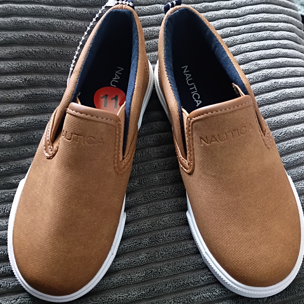 Nautica Boy's Tan Slip-On Loafers